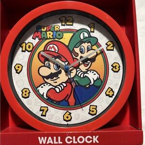 Nintendo Super Mario Red and Yellow Wall Clock